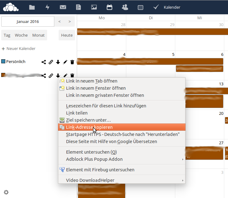 Owncloud-Calendar-Download-Link